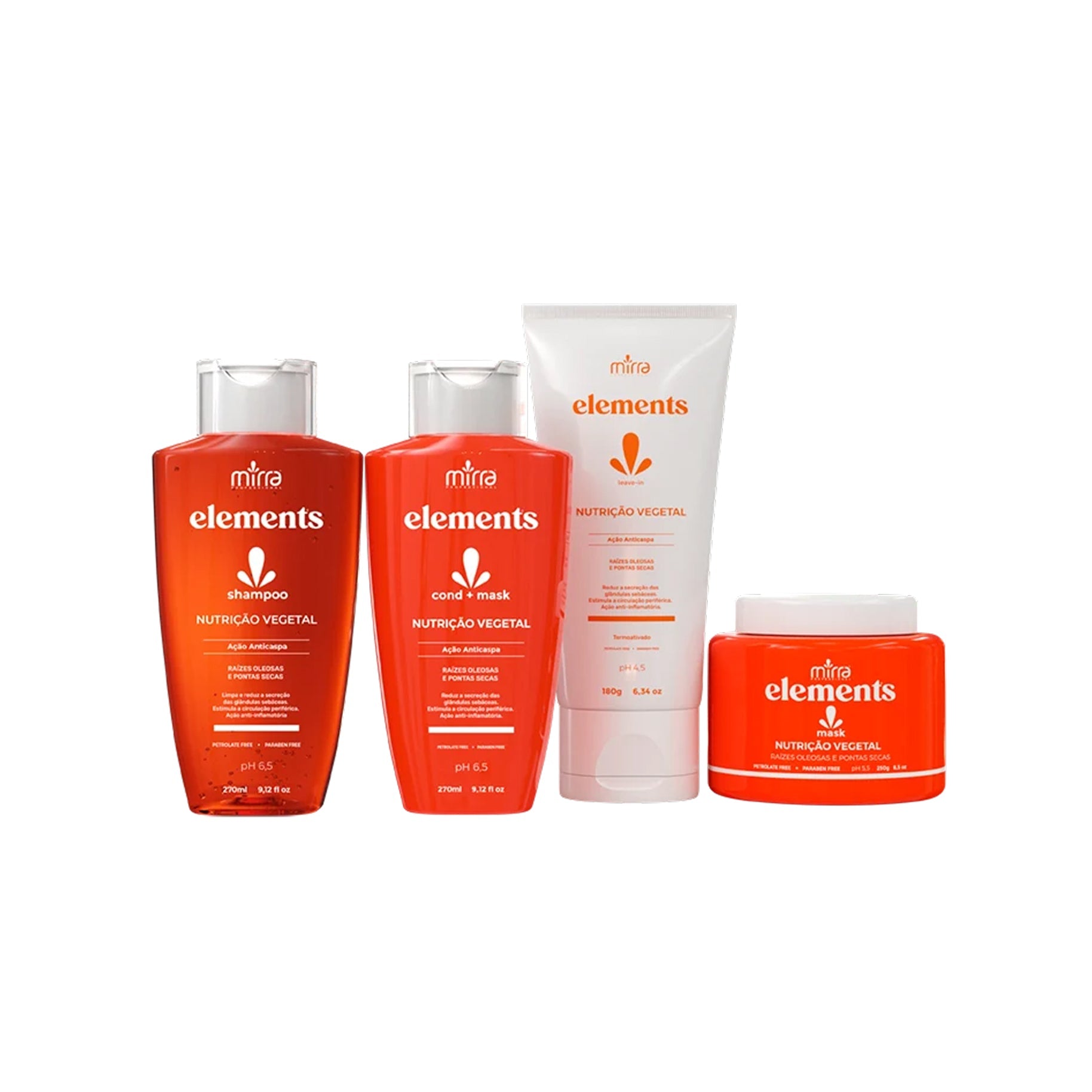 MIRRA KIT NUTRICAO VEGETAL SHAMPOO 270ML + CONDITIONER 270ML + MASK 250G + LEAVE-IN 180G